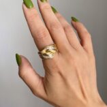 Tapered Baguette Cut Channel Set Knot Band Ring | Elegant Special Occasion Gift for Her | Designer Women’s Jewelry