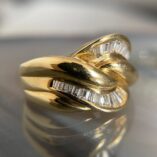 Tapered Baguette Cut Channel Set Knot Band Ring | Elegant Special Occasion Gift for Her | Designer Women’s Jewelry