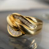 Tapered Baguette Cut Channel Set Knot Band Ring | Elegant Special Occasion Gift for Her | Designer Women’s Jewelry