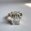 2.20Ct Emerald Cut White Solitaire Engagement Ring | Elegant Single Stone Statement Ring for Fiancée