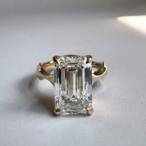 2.20Ct Emerald Cut White Solitaire Engagement Ring | Elegant Single Stone Statement Ring for Fiancée