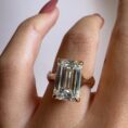 2.20Ct Emerald Cut White Solitaire Engagement Ring | Elegant Single Stone Statement Ring for Fiancée