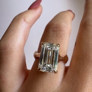 2.20Ct Emerald Cut White Solitaire Engagement Ring | Elegant Single Stone Statement Ring for Fiancée