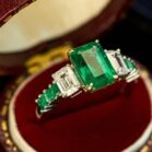 1.50Ct Green Emerald Cut Three Stone Engagement & Anniversary Ring | Elegant Wedding Jewelry For Women