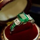 1.50Ct Green Emerald Cut Three Stone Engagement & Anniversary Ring | Elegant Wedding Jewelry For Women