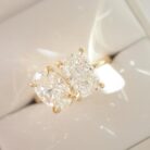 2.20Ct White Oval & Radiant Cut Toi Et Moi Ring | Two Stone Stacking Birthday Gift Jewelry For Women