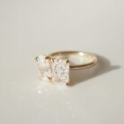 2.20Ct White Oval & Radiant Cut Toi Et Moi Ring | Two Stone Stacking Birthday Gift Jewelry For Women
