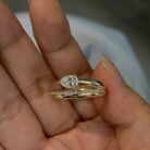 1.20Ct White Pear Cut Solitaire Engagement Ring | Open Wrap Promise Jewelry for Women