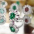 2.40Ct Green Oval Cut Halo Ring | Elegant Bridesmaid Wedding Jewelry | Special Occasion Gift for Her