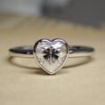 1.50Ct White Heart Cut Bezel Set Engagement Proposal Ring | Romantic Valentine’s Day Gift Jewelry For Her