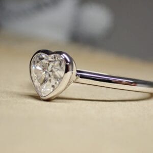 1.50Ct White Heart Cut Bezel Set Engagement Proposal Ring | Romantic Valentine’s Day Gift Jewelry For Her